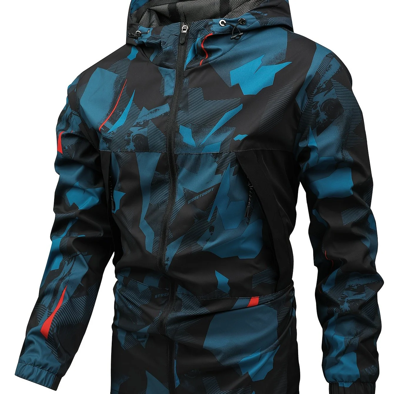 Tom | Kleurblok gehoodiede zip-up jas voor heren - Image 29