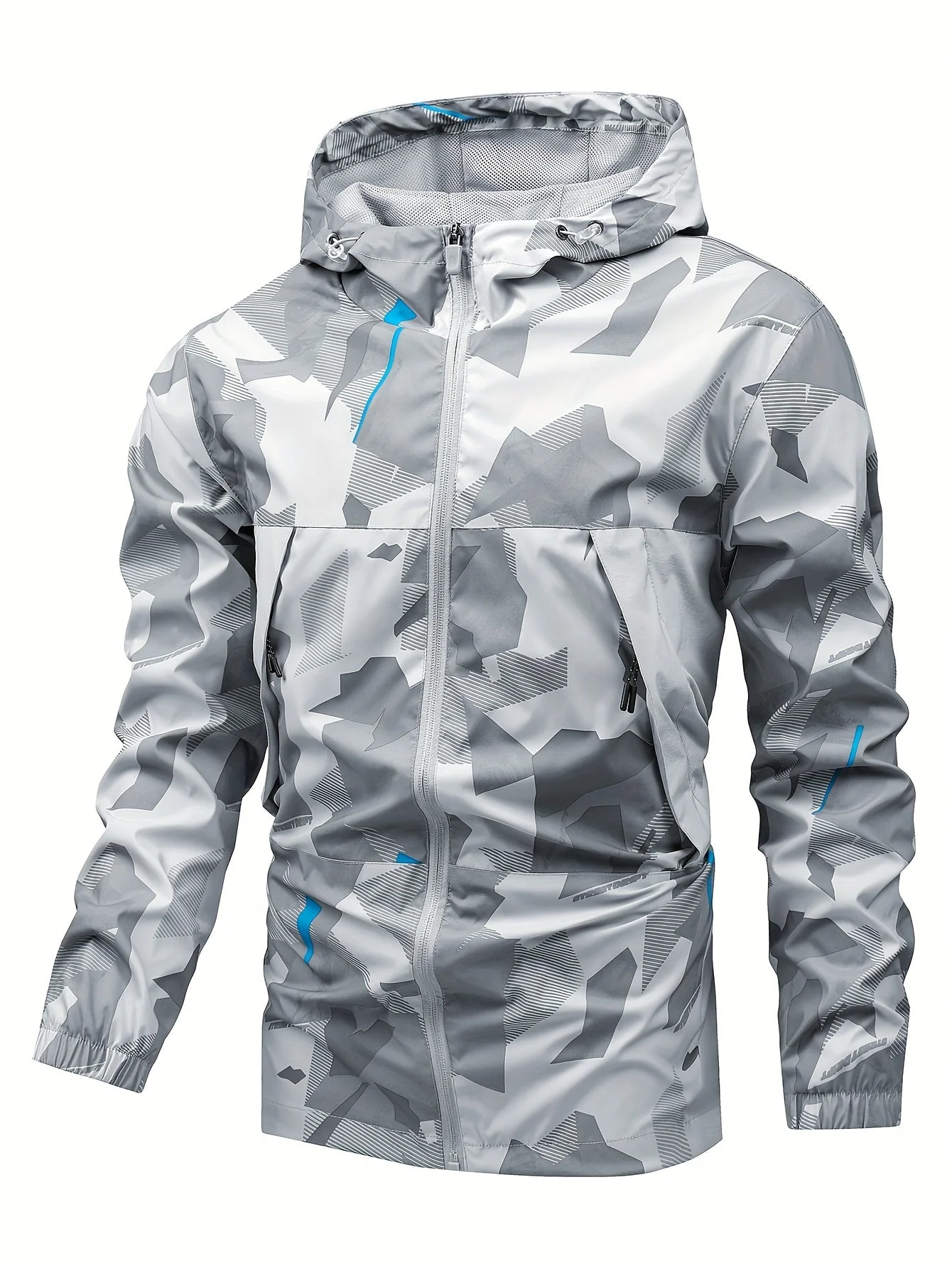Tom | Kleurblok gehoodiede zip-up jas voor heren - Image 3