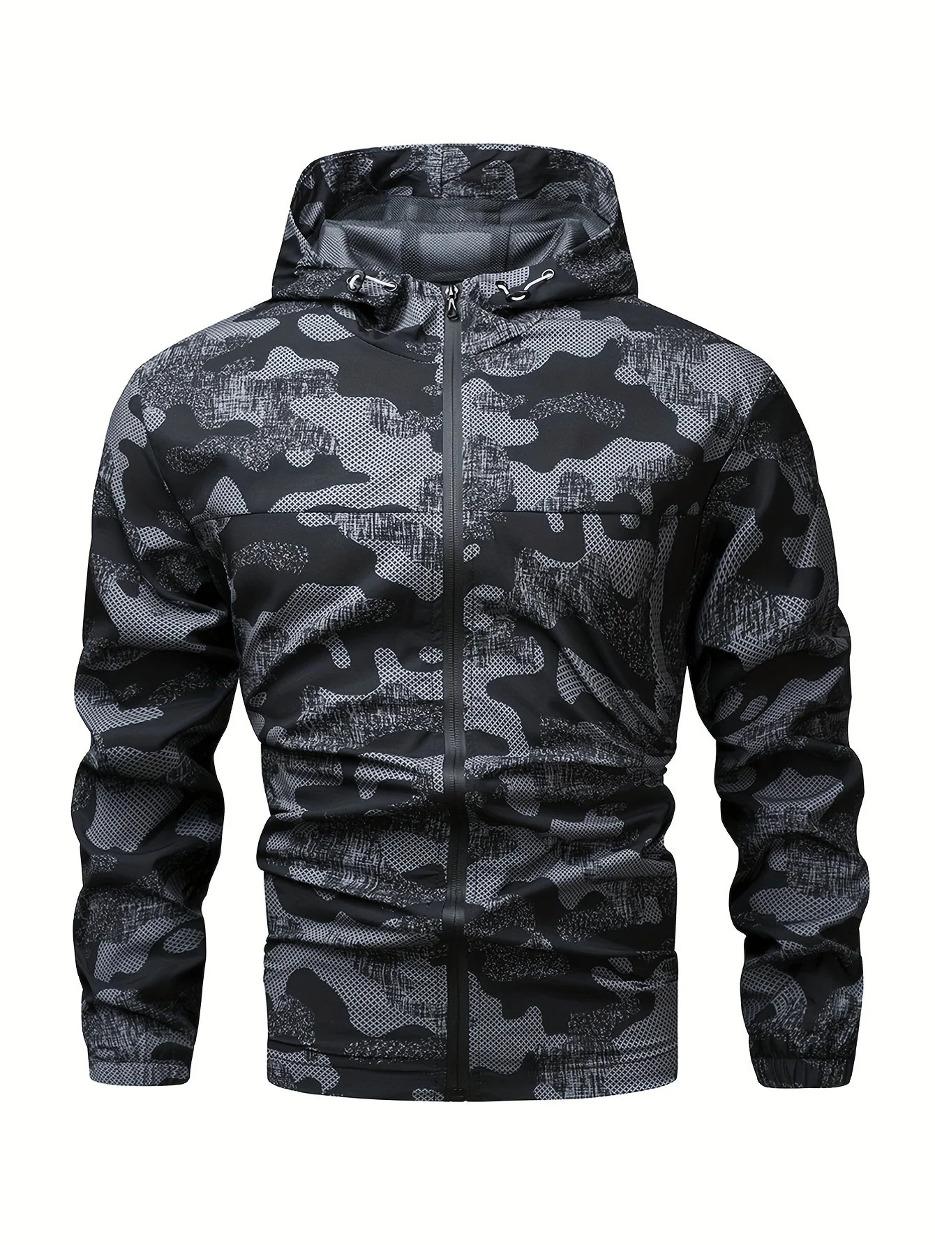 Tom | Kleurblok gehoodiede zip-up jas voor heren - Image 5
