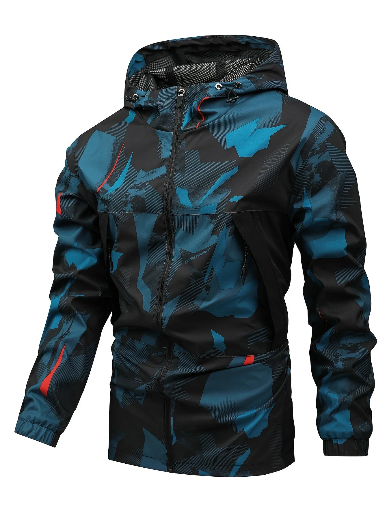 Tom | Kleurblok gehoodiede zip-up jas voor heren - Image 6