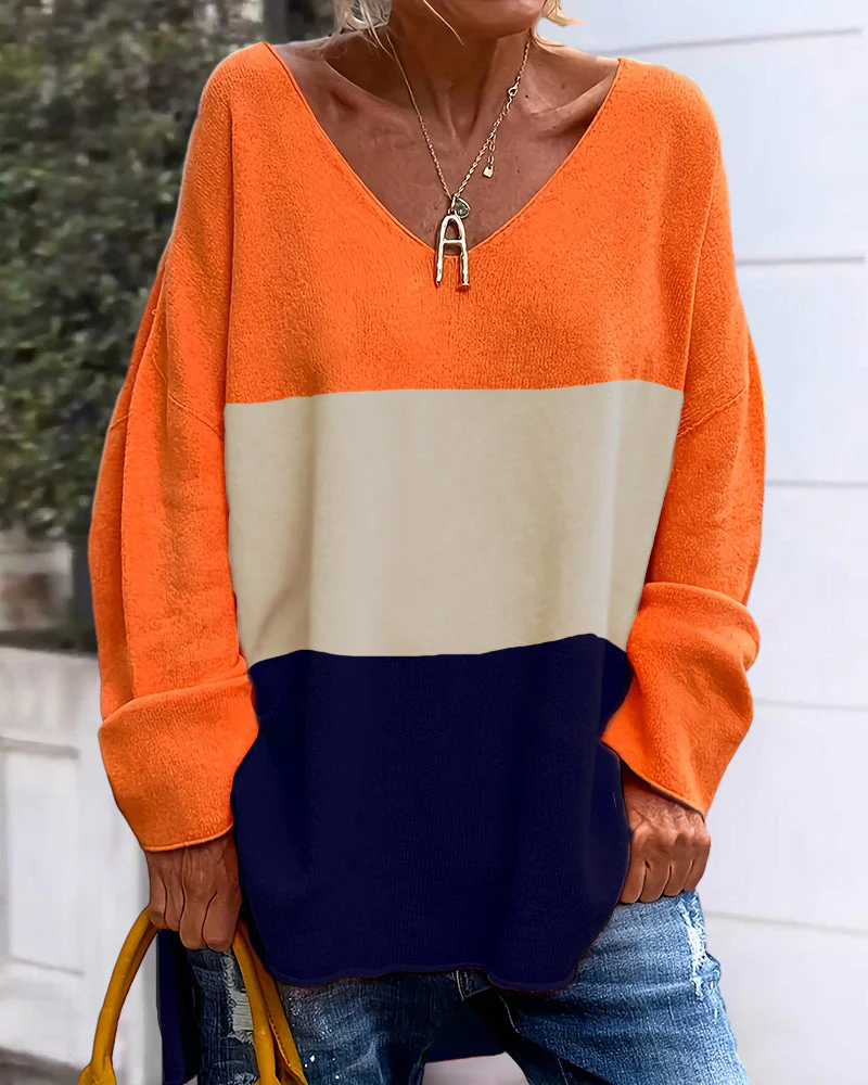 Top met kleurblokken en lange mouwen - Image 3