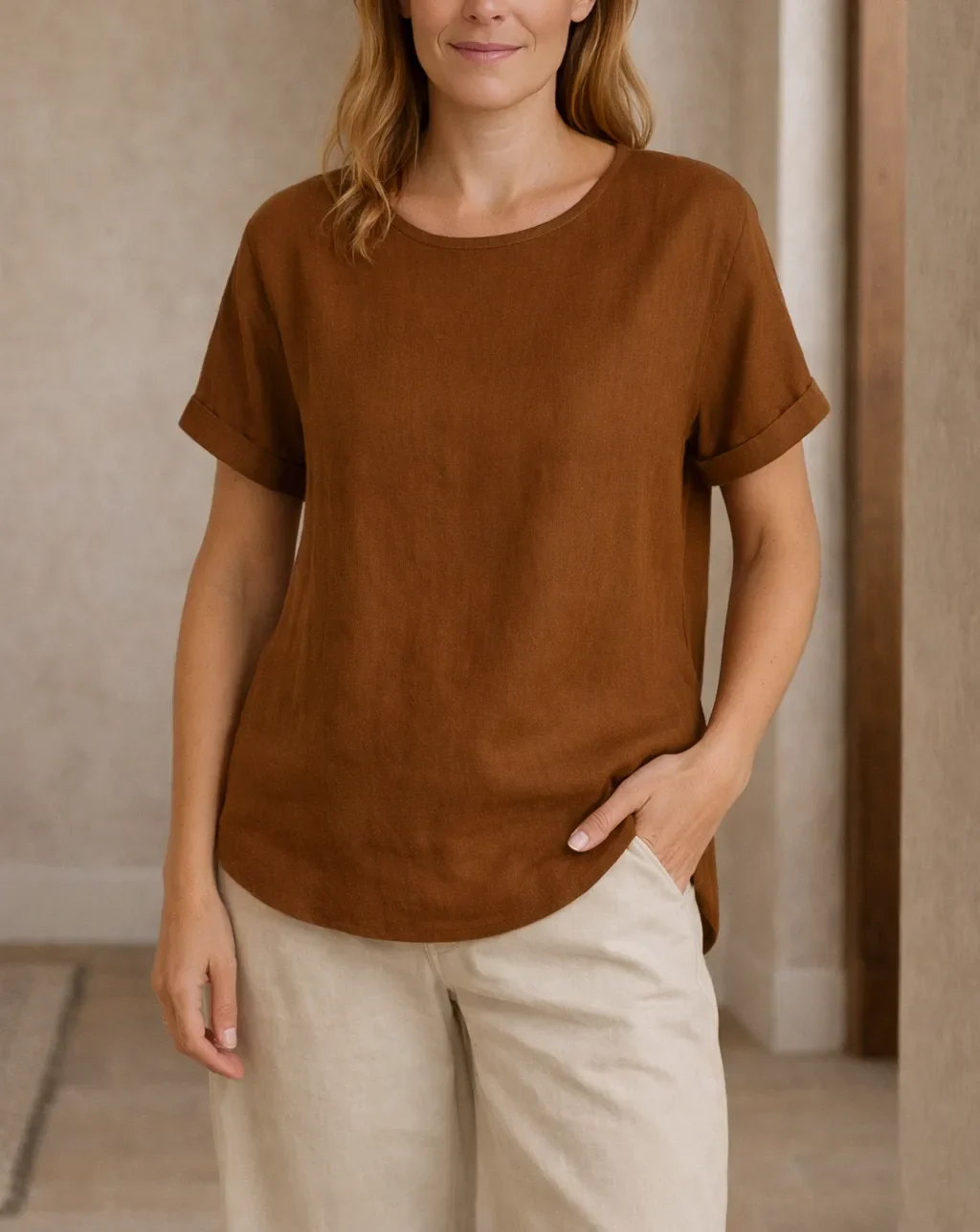 Luchtige dames top met korte mouwen - Image 2