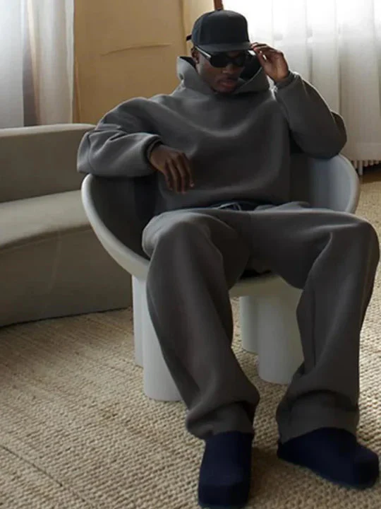 Tracksuit met hoodie en broek in losse pasvorm - Image 5