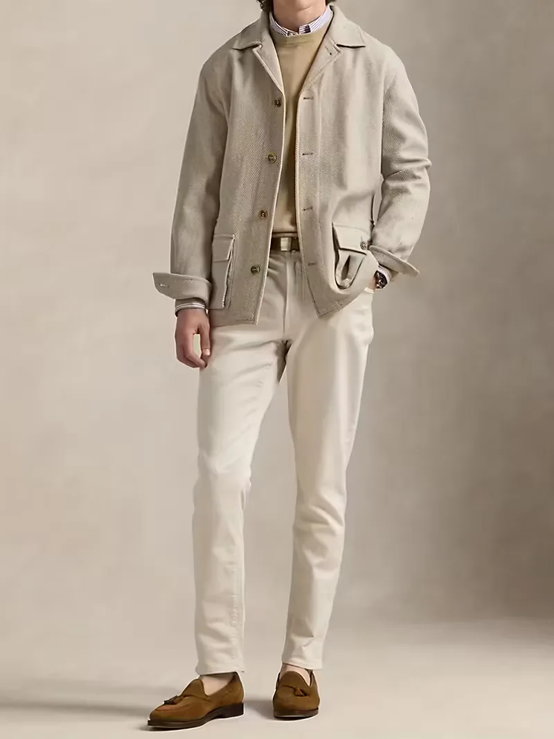 Trenchcoat met herringbone patroon - Image 3