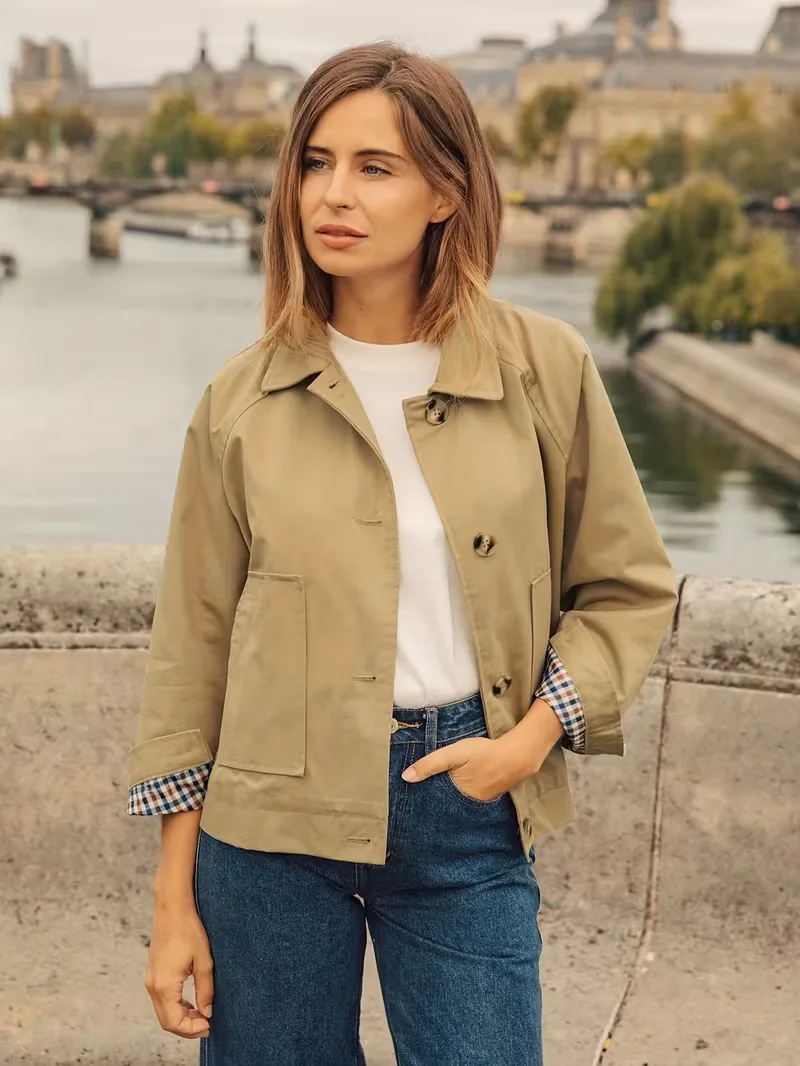 Trenchcoat met plaid voering - Image 2