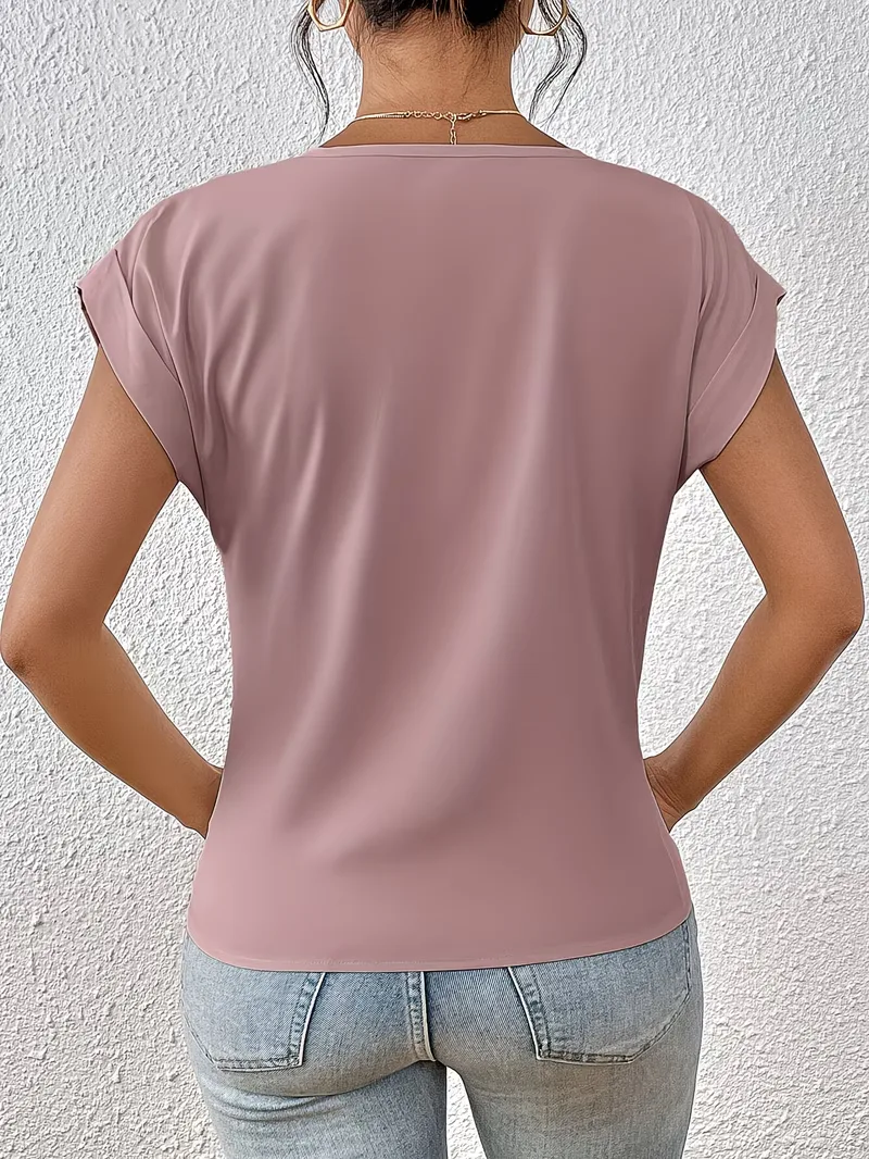 V-hals T-shirt met draped front - Image 23