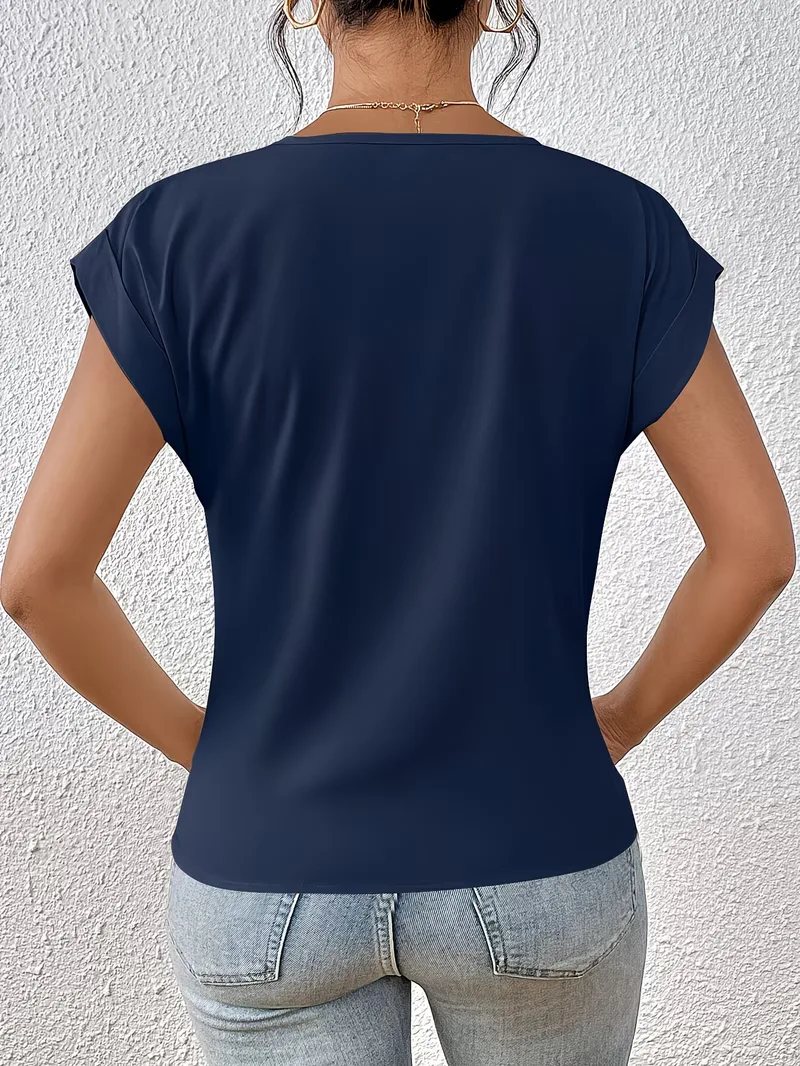 V-hals T-shirt met draped front - Image 27
