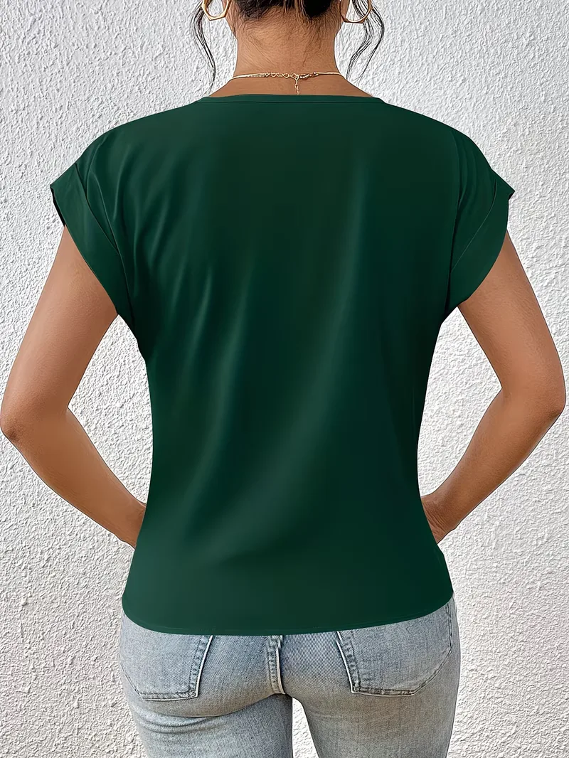 V-hals T-shirt met draped front - Image 38