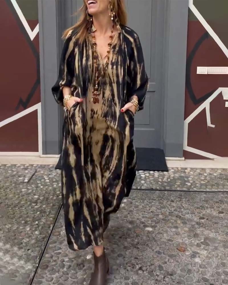 Vintage maxi jurk met zakken - Image 2