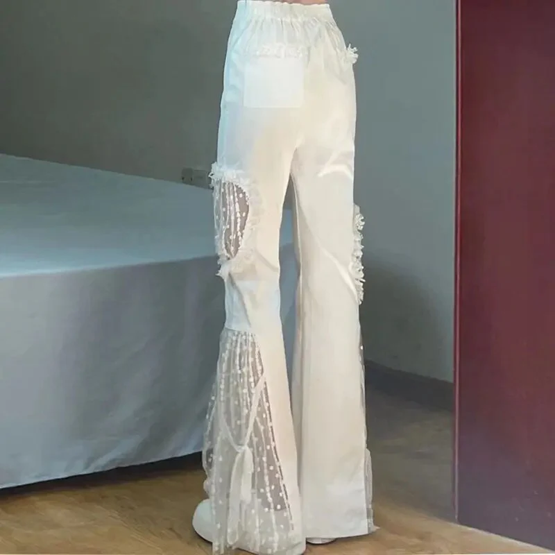 Viola | Flared broek | Hoge taille | Kantdetails - Image 2