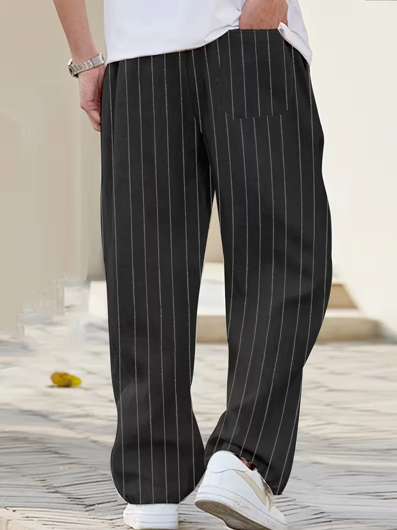 Wide fit pantalons met verticale strepen - Image 10