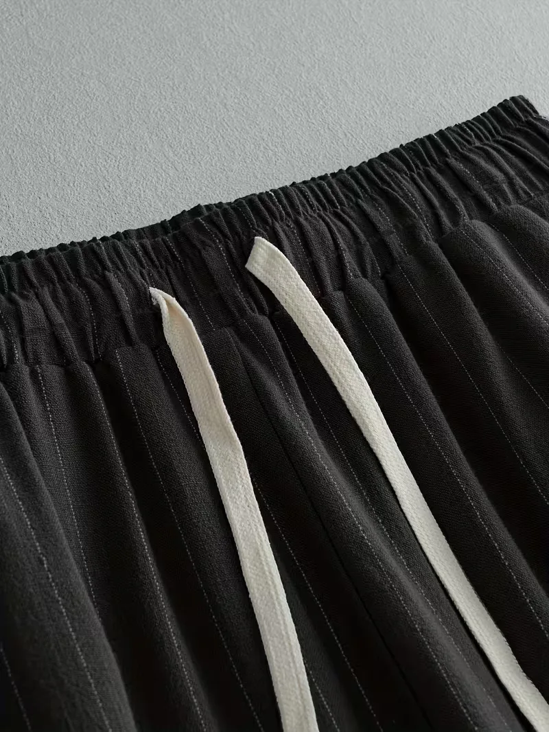 Wide fit pantalons met verticale strepen - Image 11