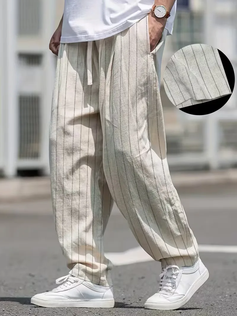 Wide fit pantalons met verticale strepen - Image 2