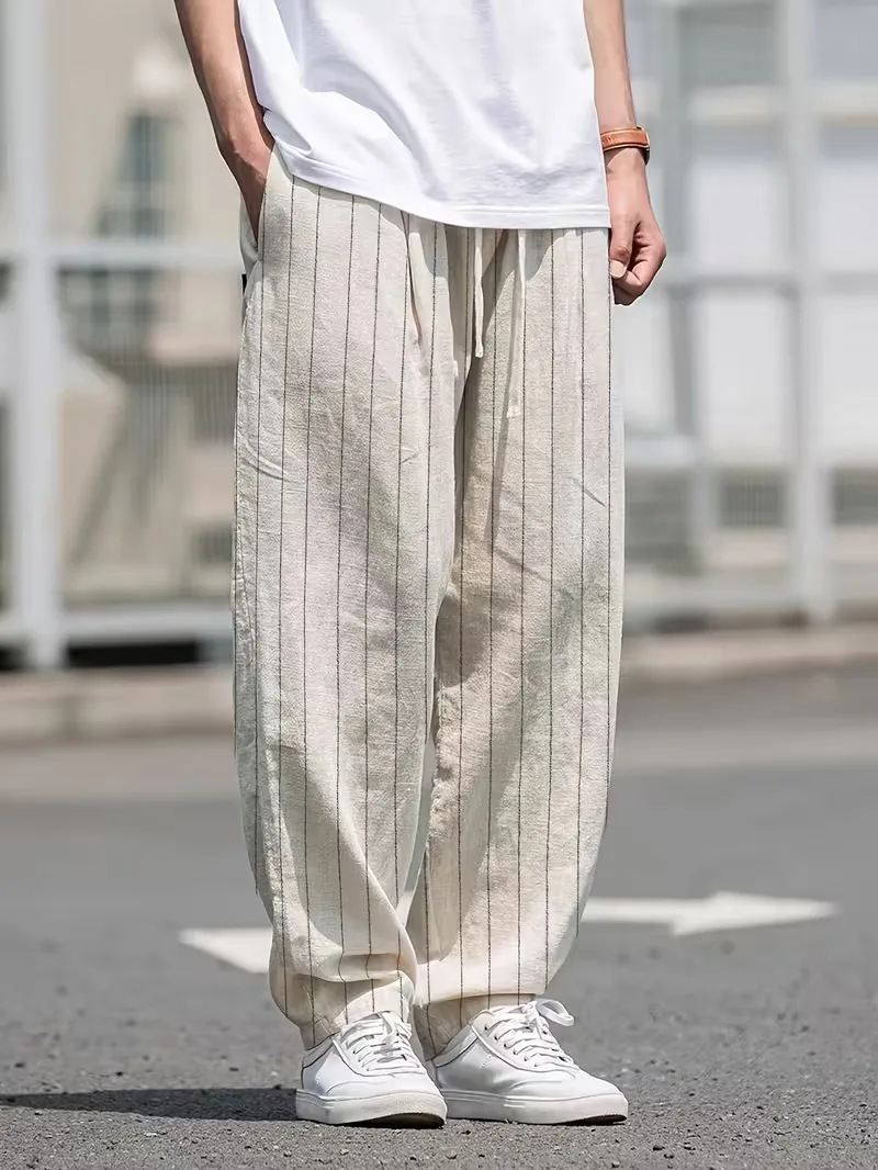 Wide fit pantalons met verticale strepen - Image 3