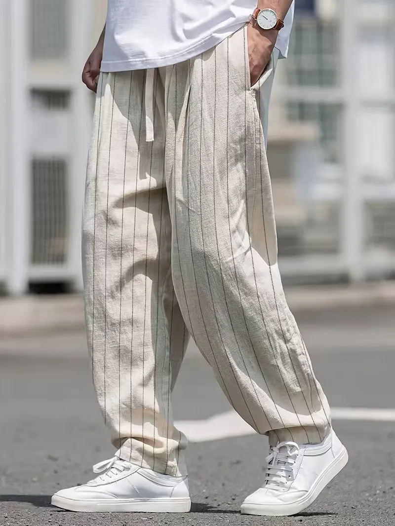 Wide fit pantalons met verticale strepen - Image 4