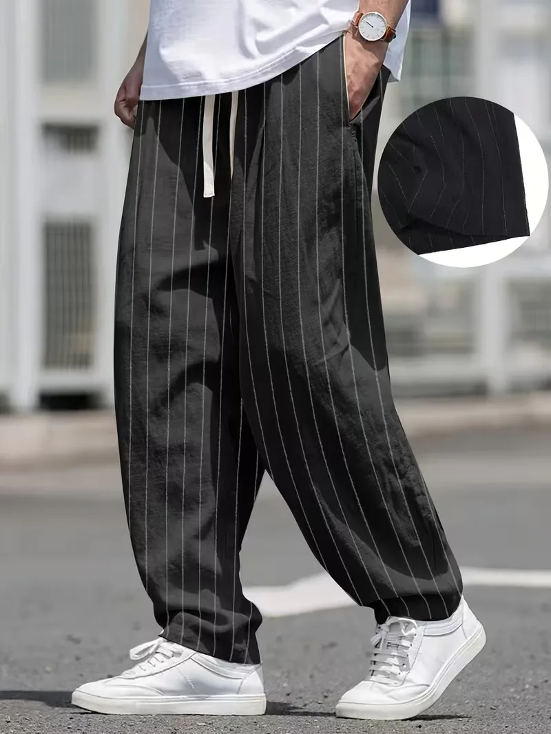 Wide fit pantalons met verticale strepen - Image 8