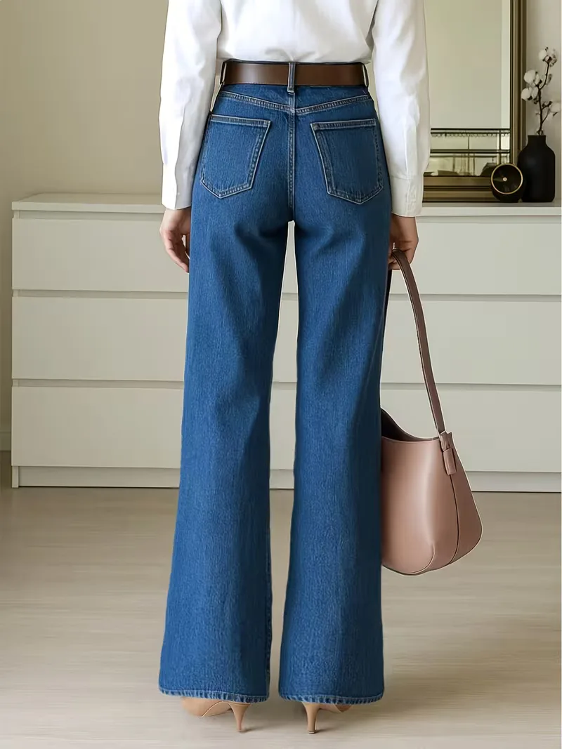 Wide leg jeans donker gewassen - Image 7