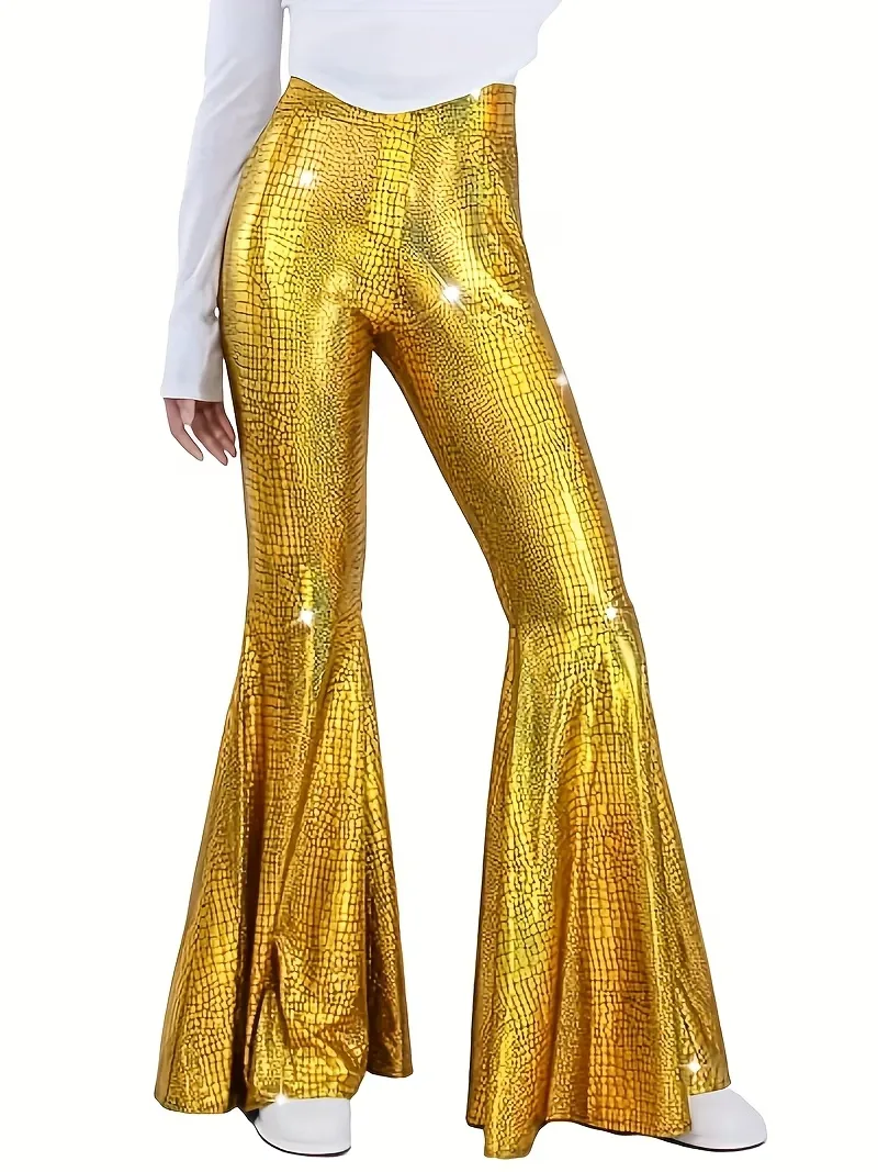 Wijdere feest broek met holografische afwerking - Image 10