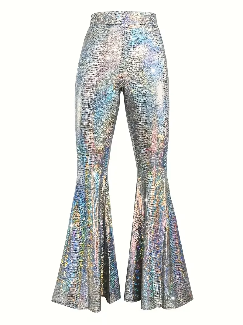 Wijdere feest broek met holografische afwerking - Image 4