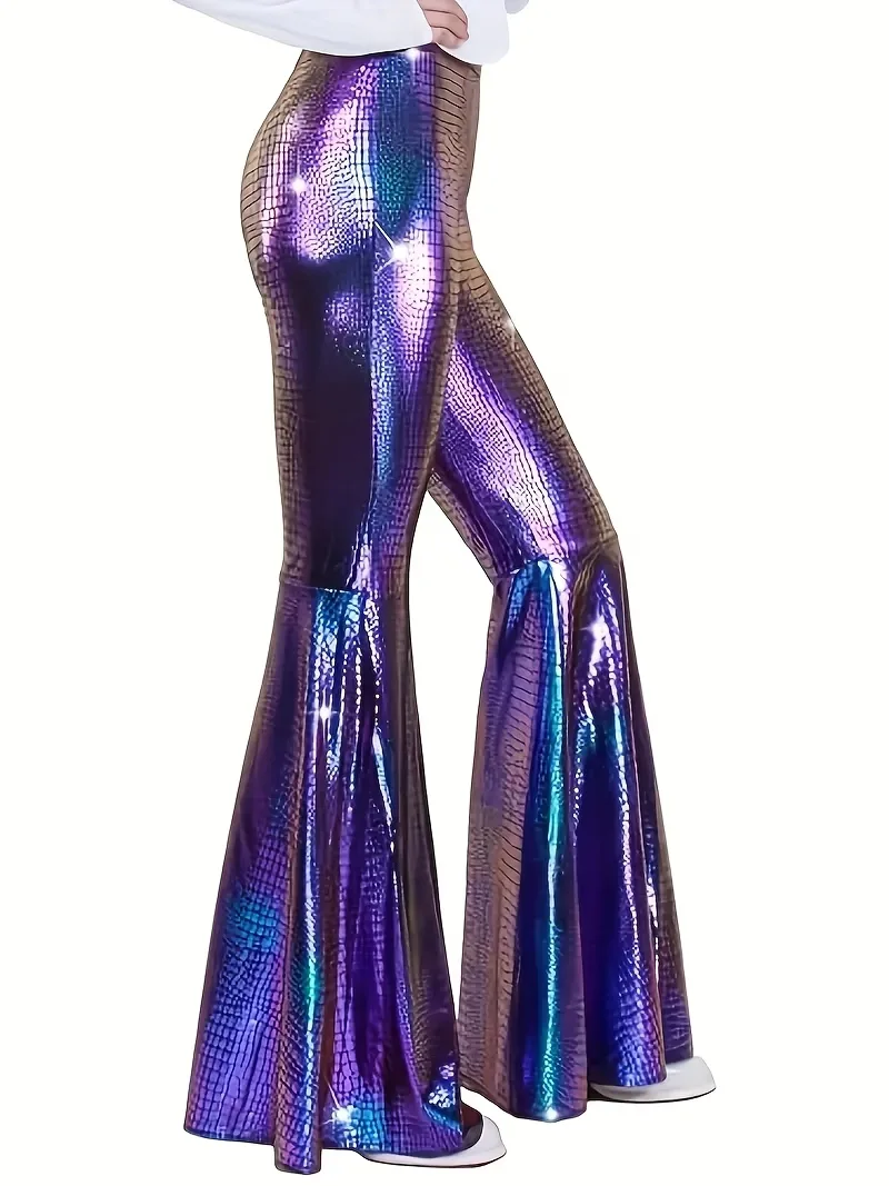 Wijdere feest broek met holografische afwerking - Image 7