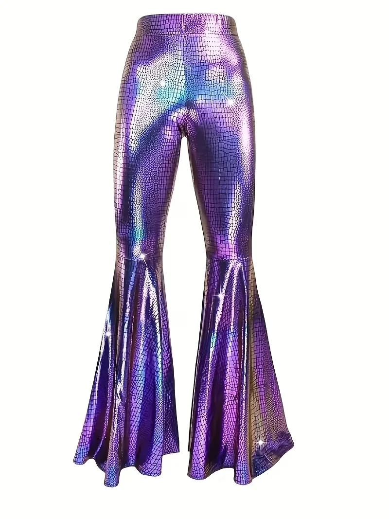 Wijdere feest broek met holografische afwerking - Image 8