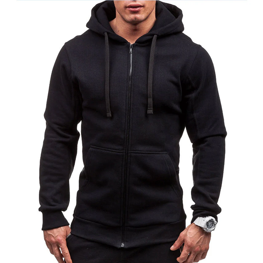 Lars | Winddichte heren hoodie met rits en koorden in fleece - Image 2
