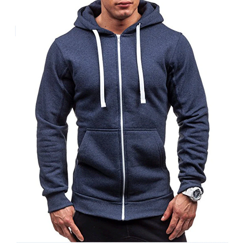 Lars | Winddichte heren hoodie met rits en koorden in fleece - Image 3
