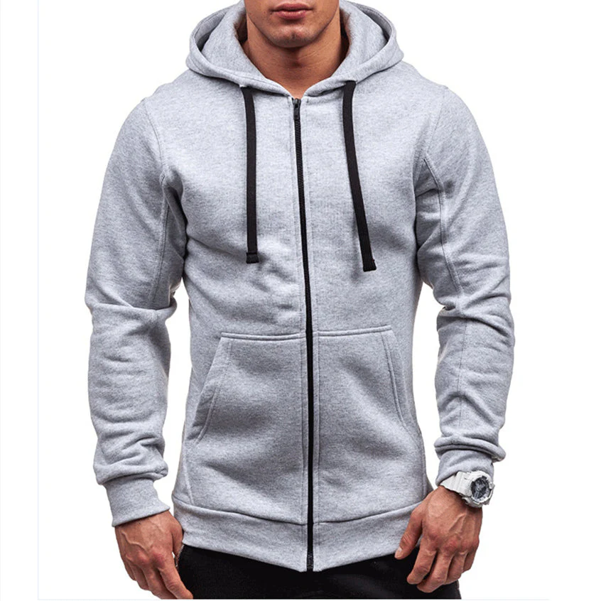 Lars | Winddichte heren hoodie met rits en koorden in fleece - Image 4