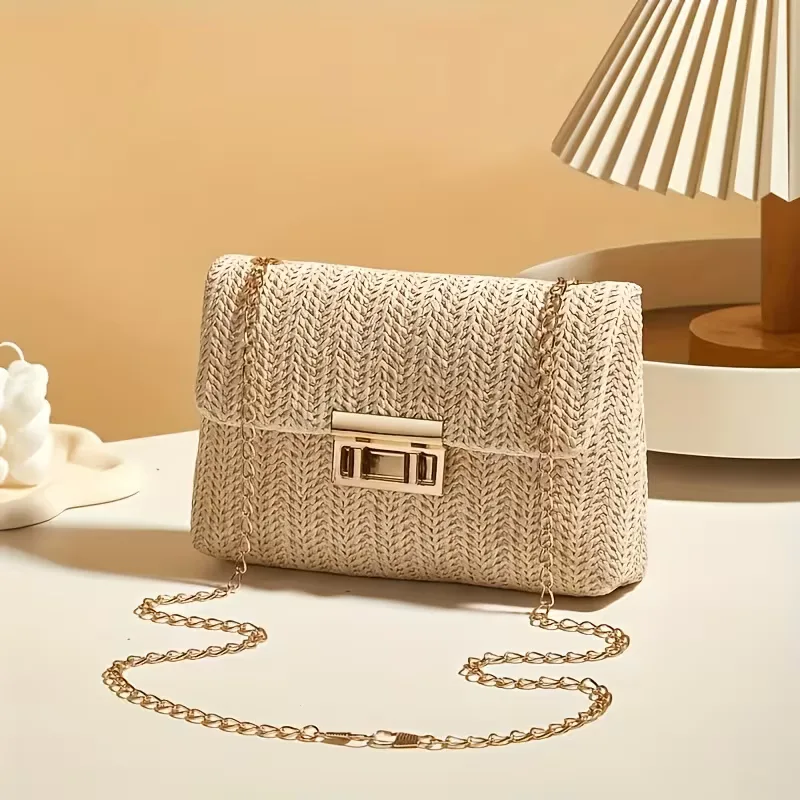 Woven clutch met gouden sluiting - Image 3