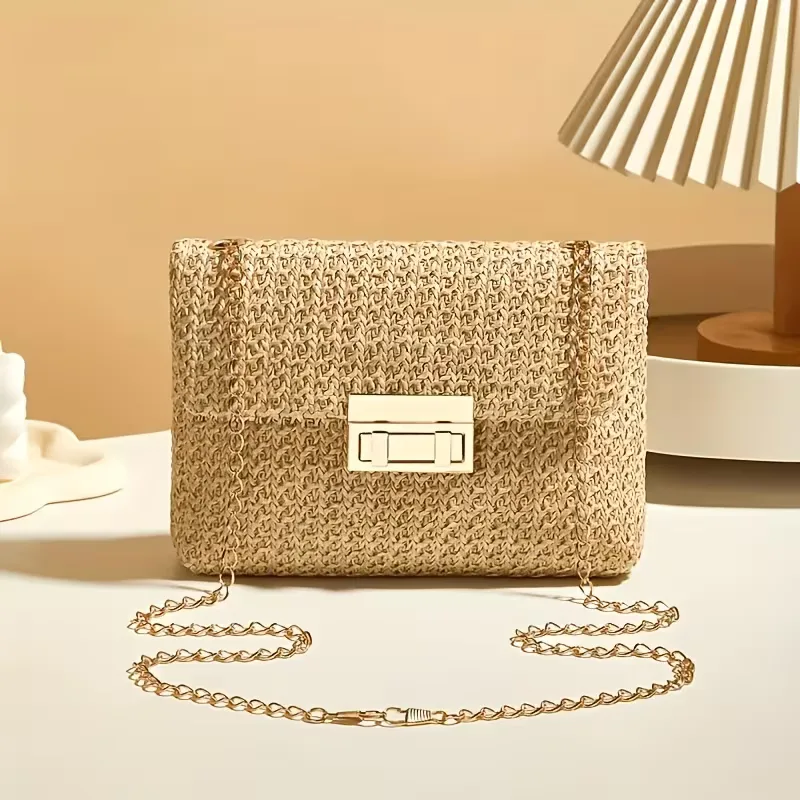 Woven clutch met gouden sluiting - Image 5