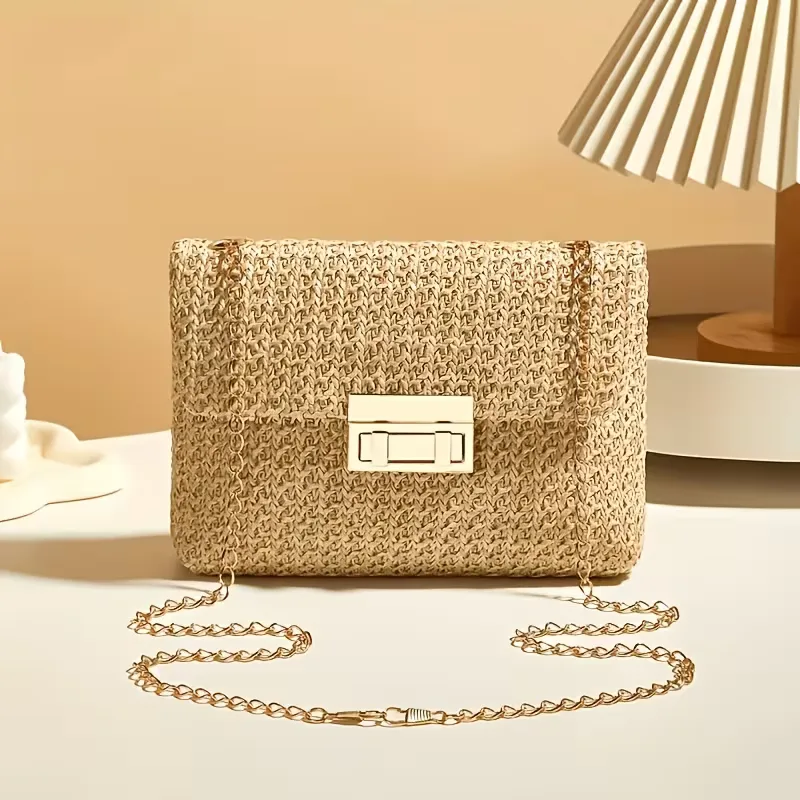Woven clutch met gouden sluiting - Image 6