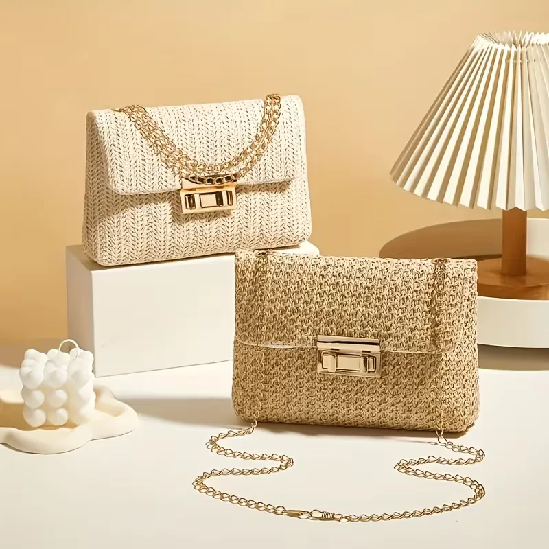 Woven clutch met gouden sluiting - Image 7