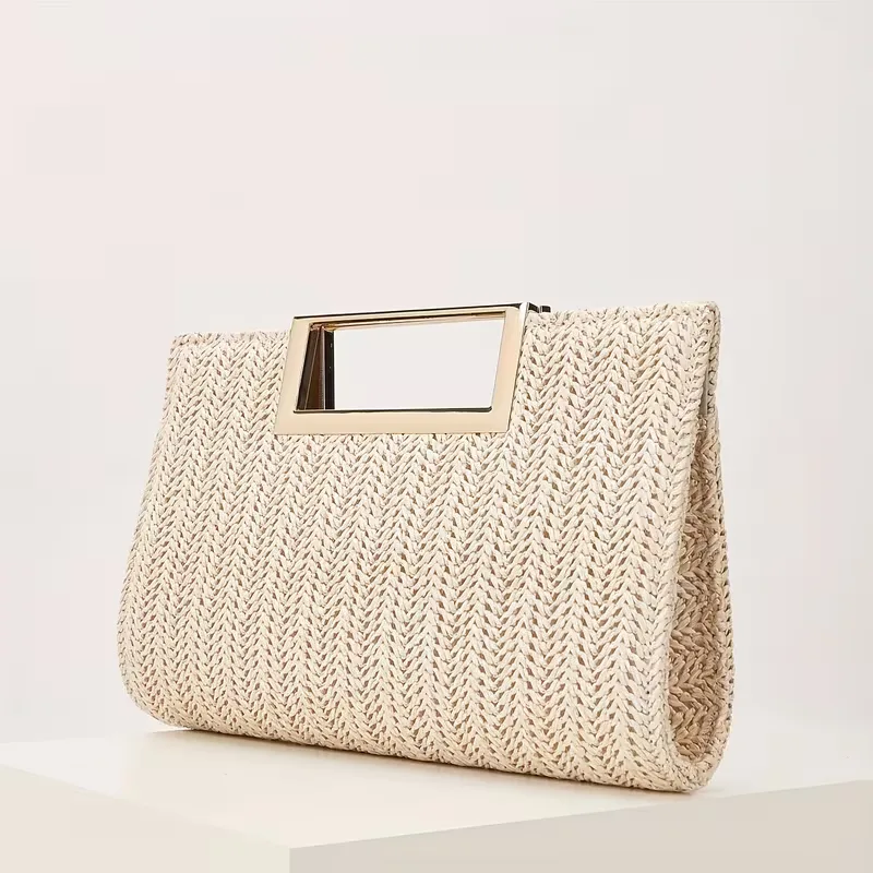 Woven clutch met vierkante handgreep - Image 3