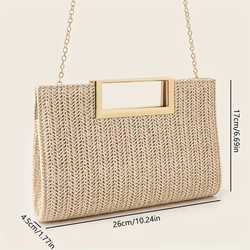 Woven clutch met vierkante handgreep - Image 6