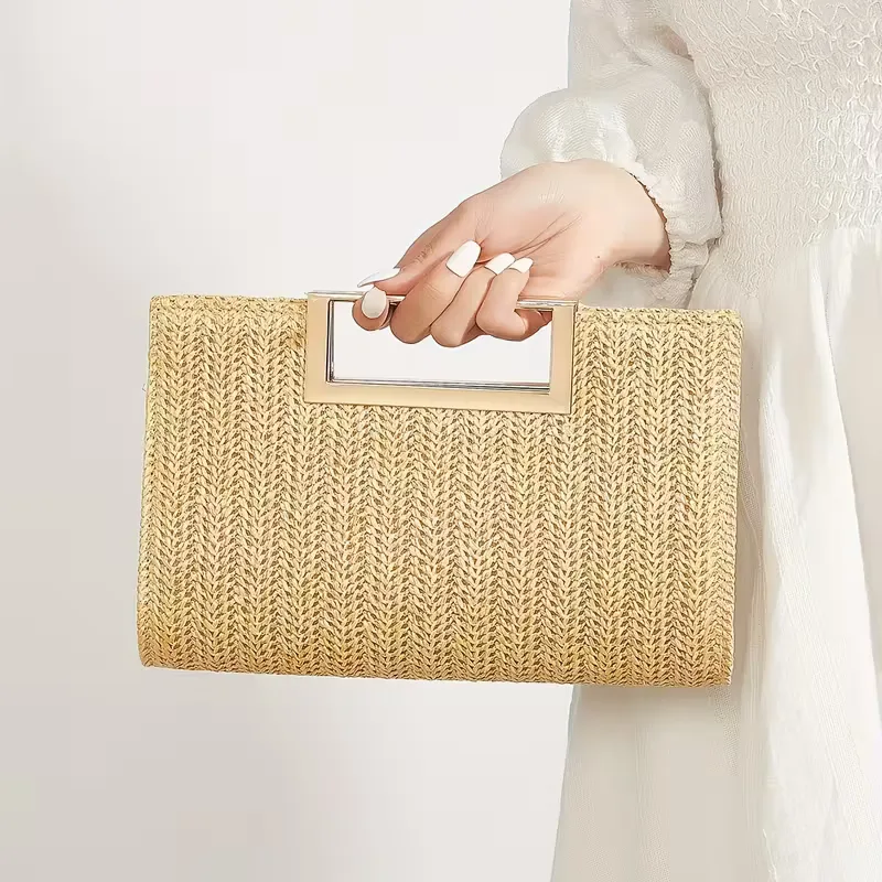 Woven clutch met vierkante handgreep - Image 8