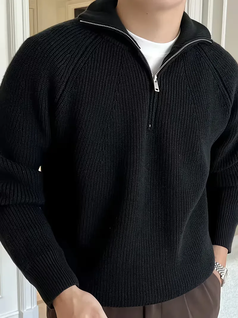 Zip-up trui met ribbelstructuur - Image 7