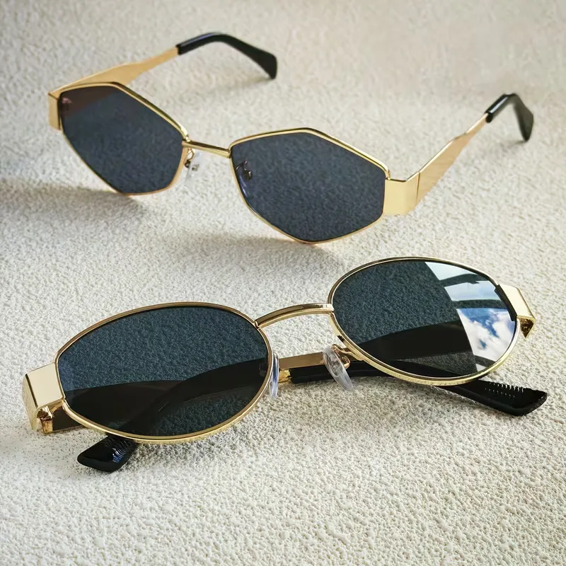 Zonnebril met ovaal metallic frame - Image 7