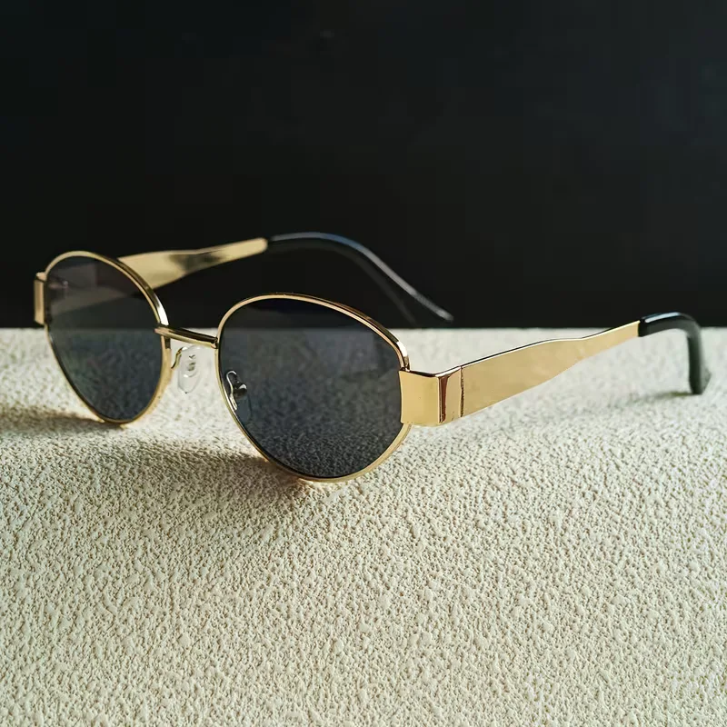 Zonnebril met ovaal metallic frame - Image 8
