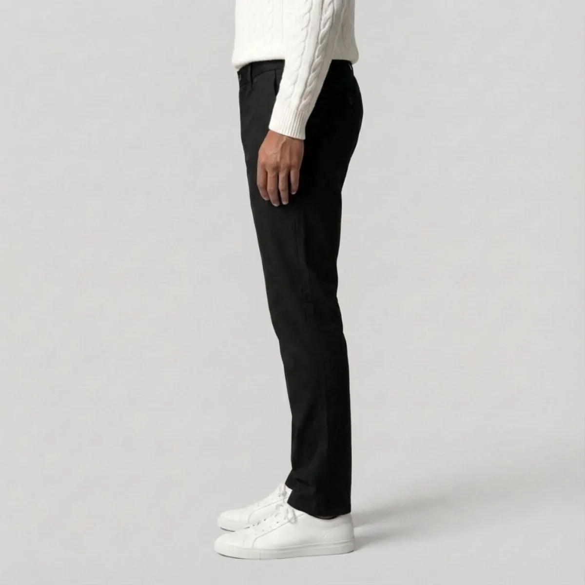 Zwarte chino met regular fit en rechte pijpen - Image 3