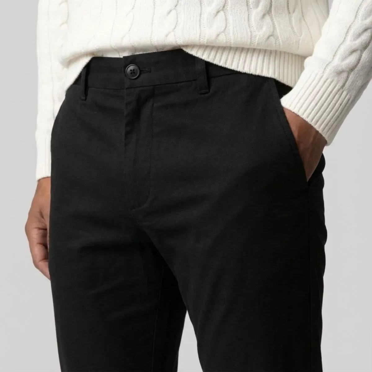 Zwarte chino met regular fit en rechte pijpen - Image 5